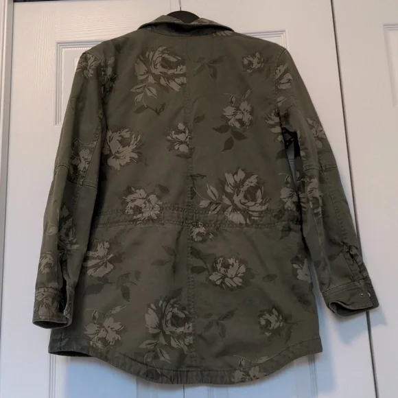 Joe Fresh Olive Green Floral Utility Jacket - Picture 4 of 7